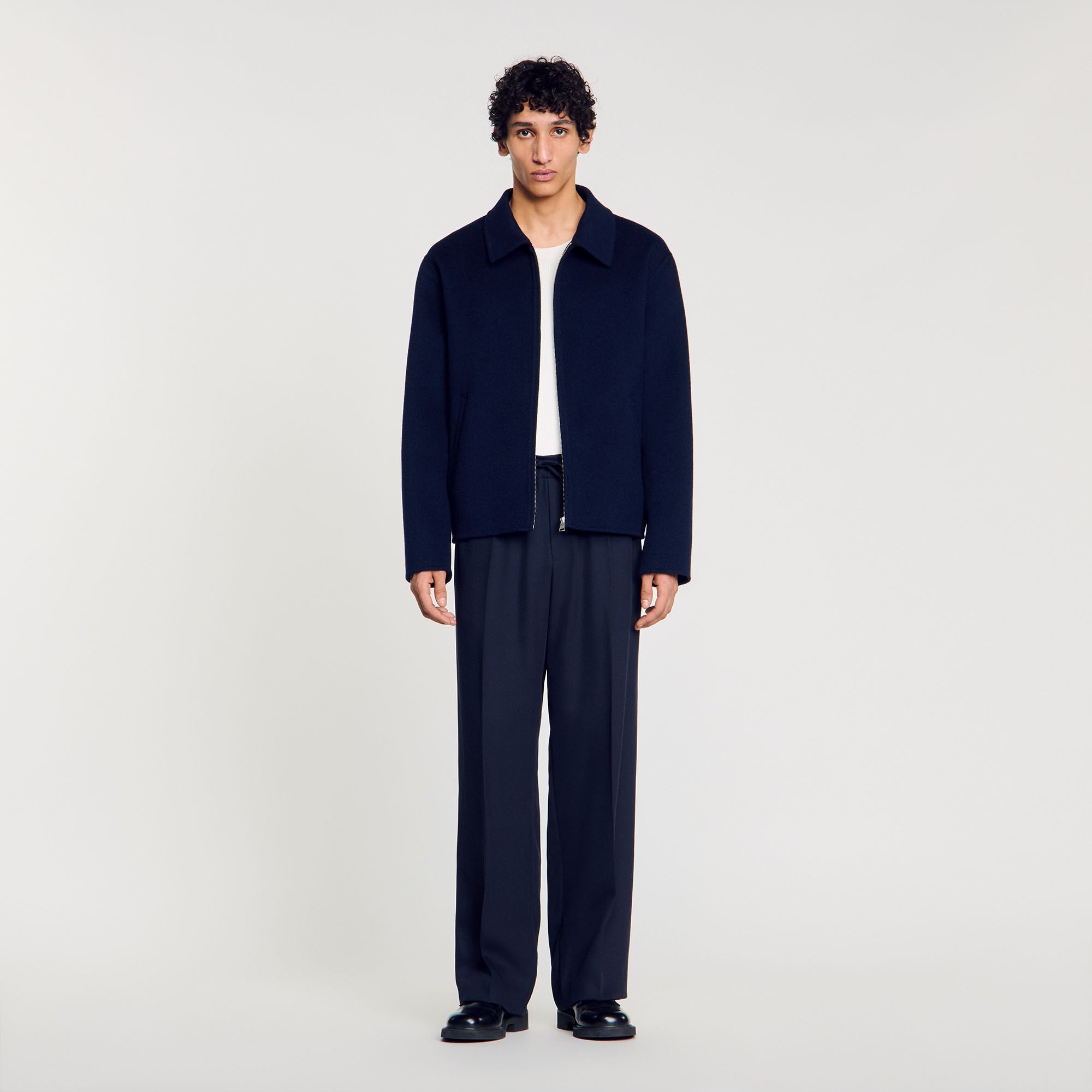 Double-faced wool jacket Royal Blue Sandro Men