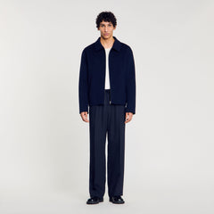 Double-faced wool jacket Royal Blue Sandro Men