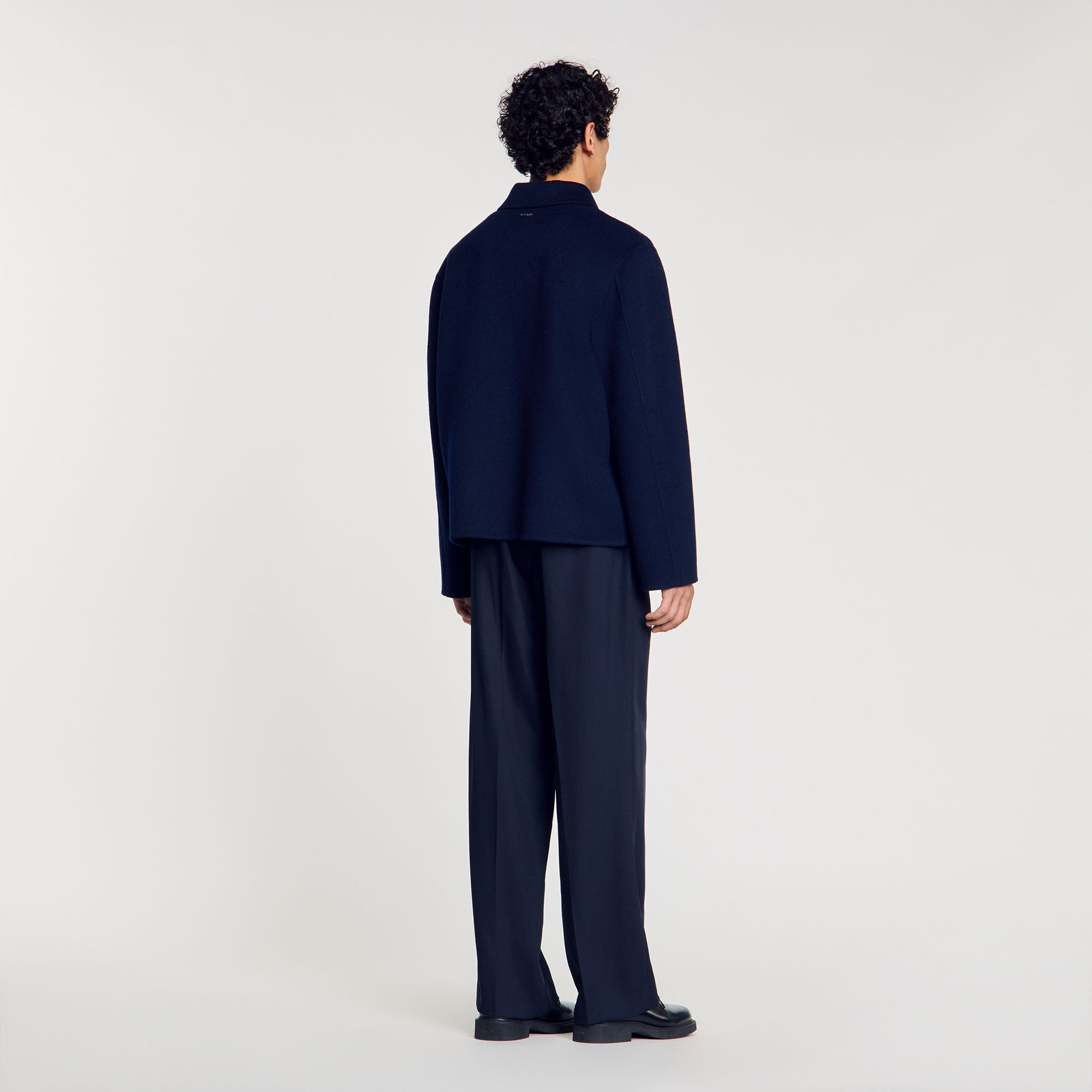 Double-faced wool jacket Royal Blue Sandro Men