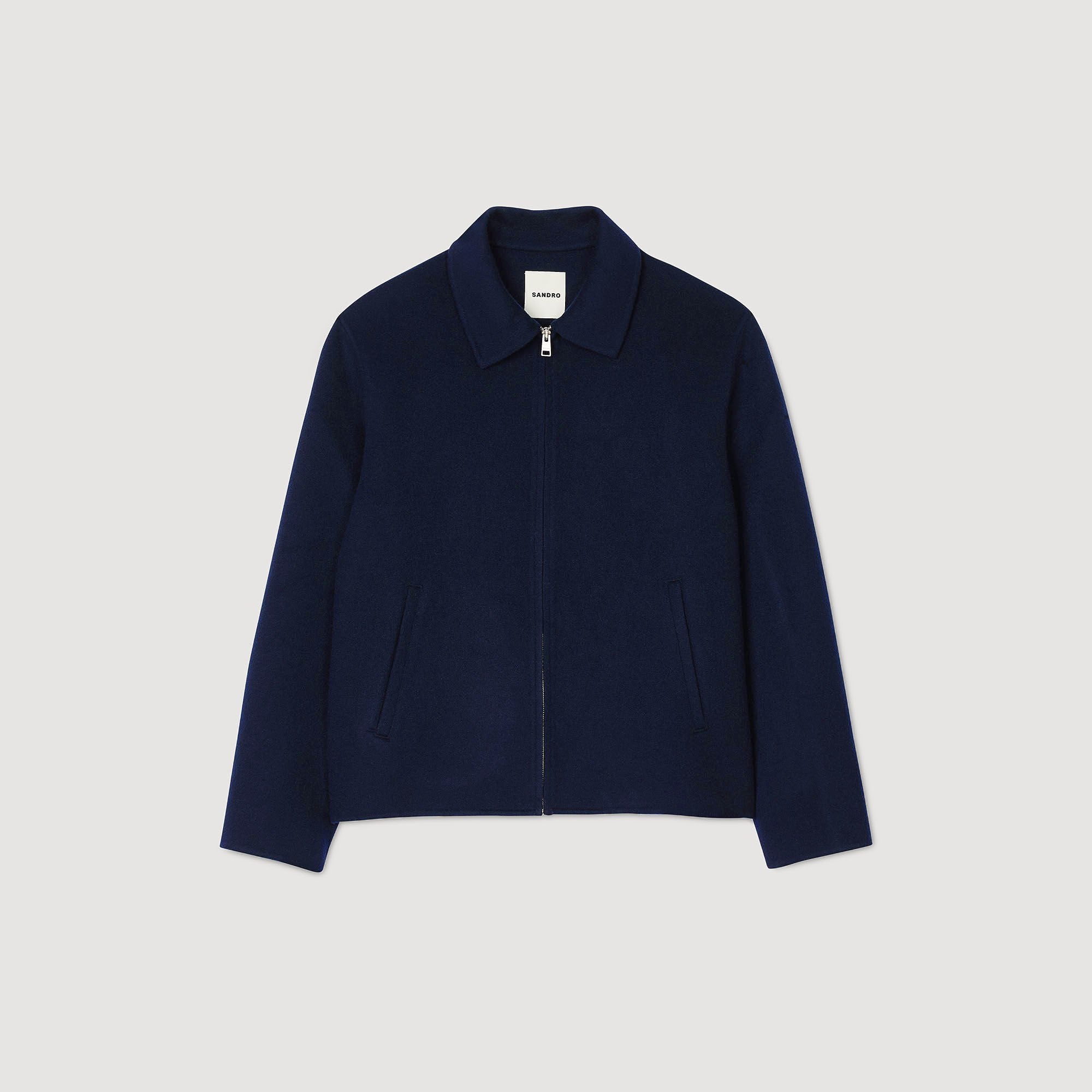 Double-faced wool jacket Royal Blue Sandro Men