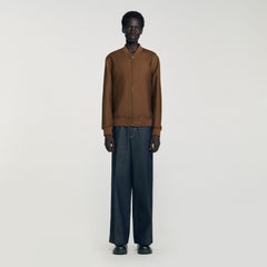 Zip-up jacket Tobacco Brown Sandro Men