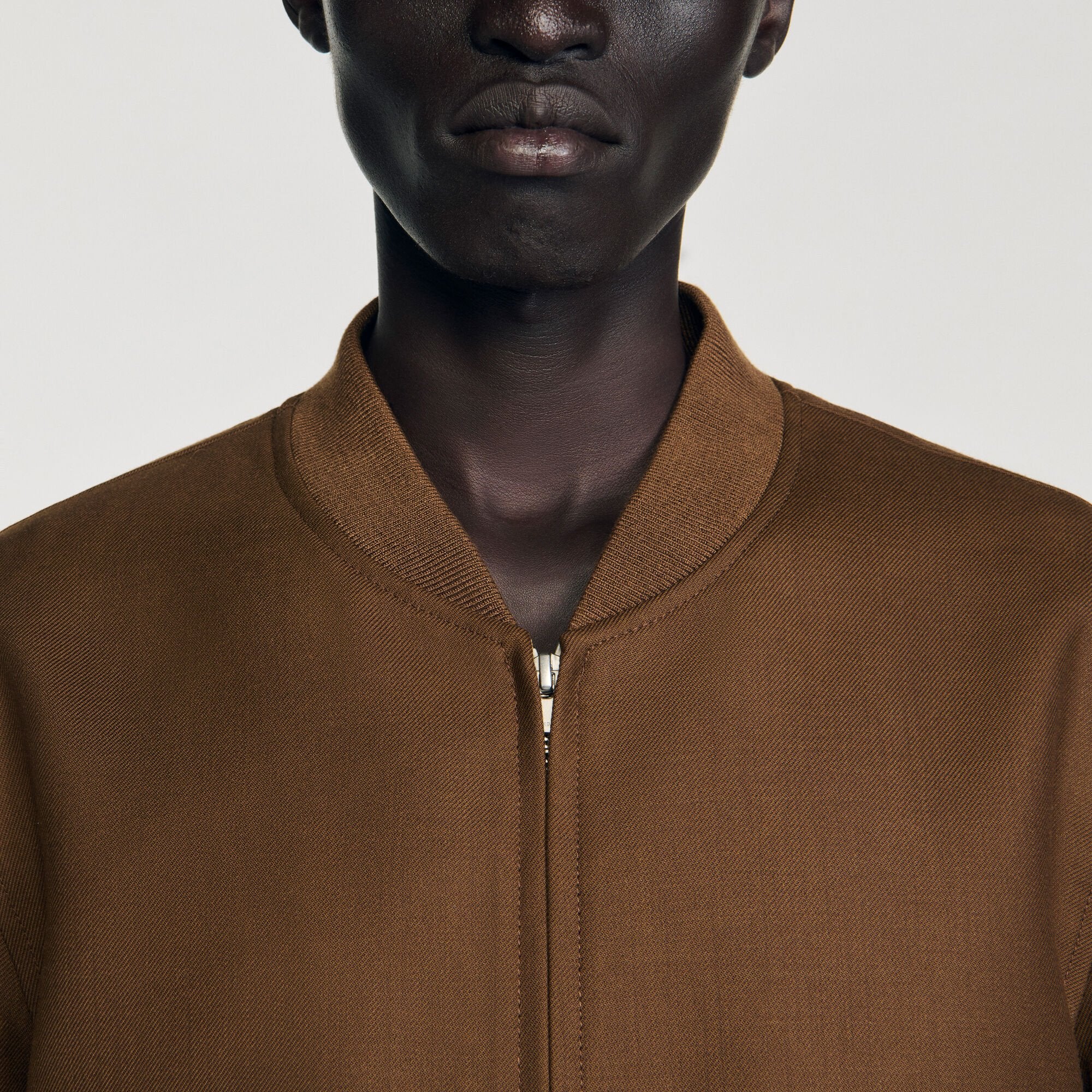 Zip-up jacket Tobacco Brown Sandro Men