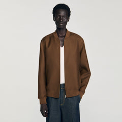 Zip-up jacket Tobacco Brown Sandro Men