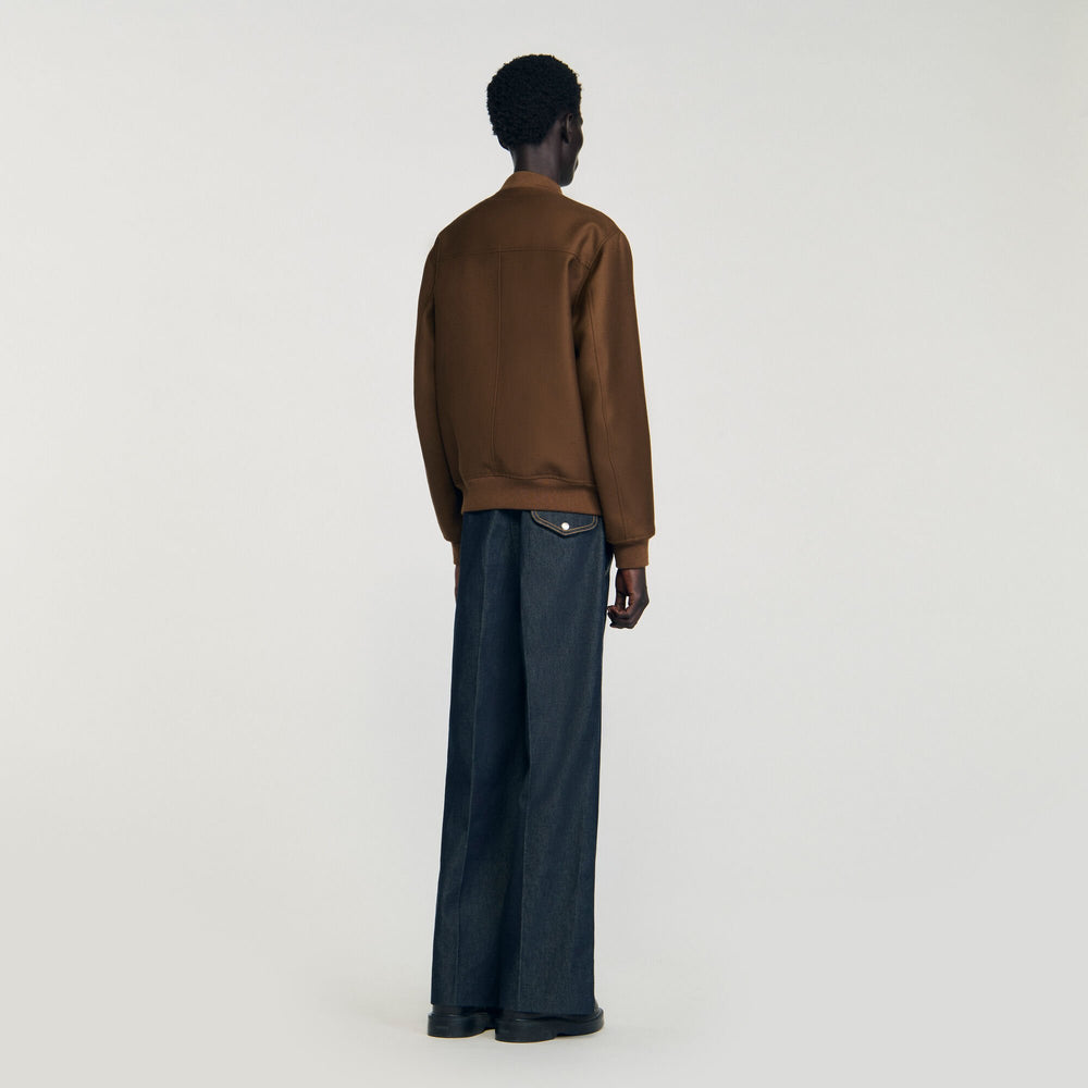 Zip-up jacket Tobacco Brown Sandro Men