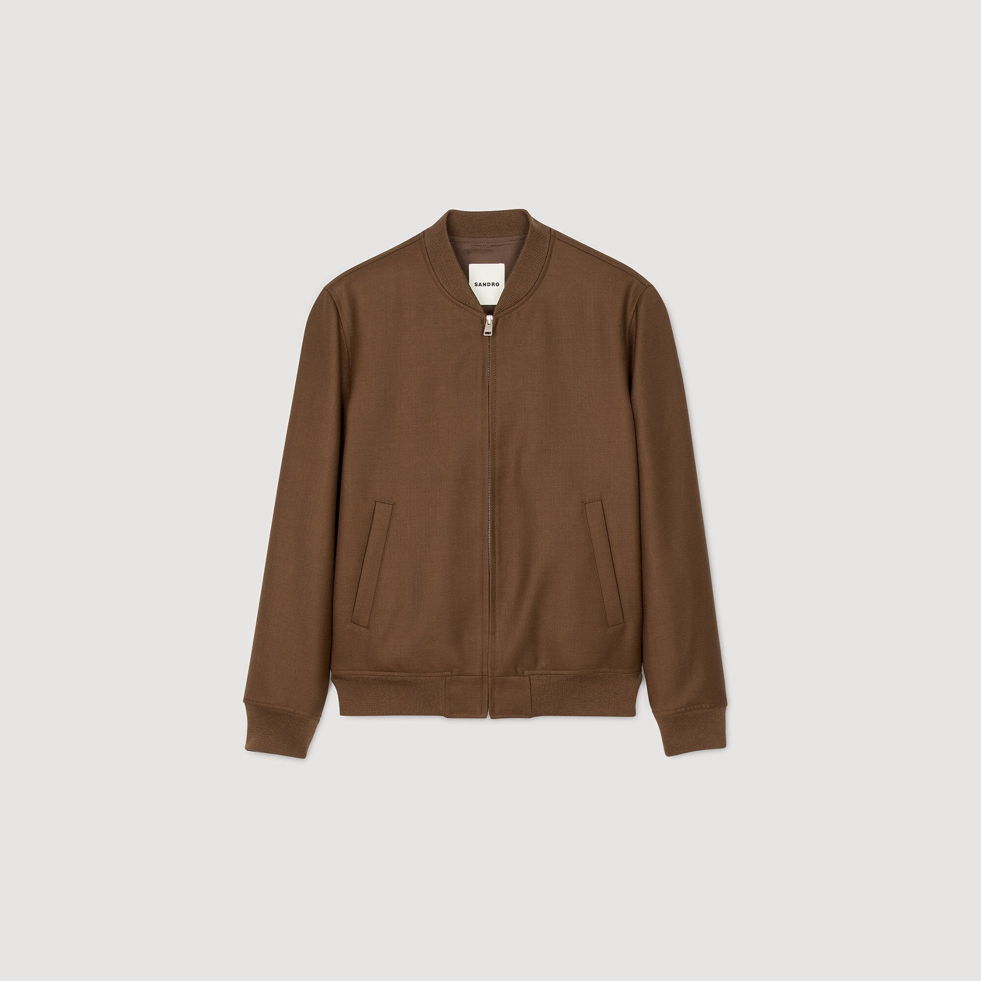 Zip-up jacket Tobacco Brown Sandro Men