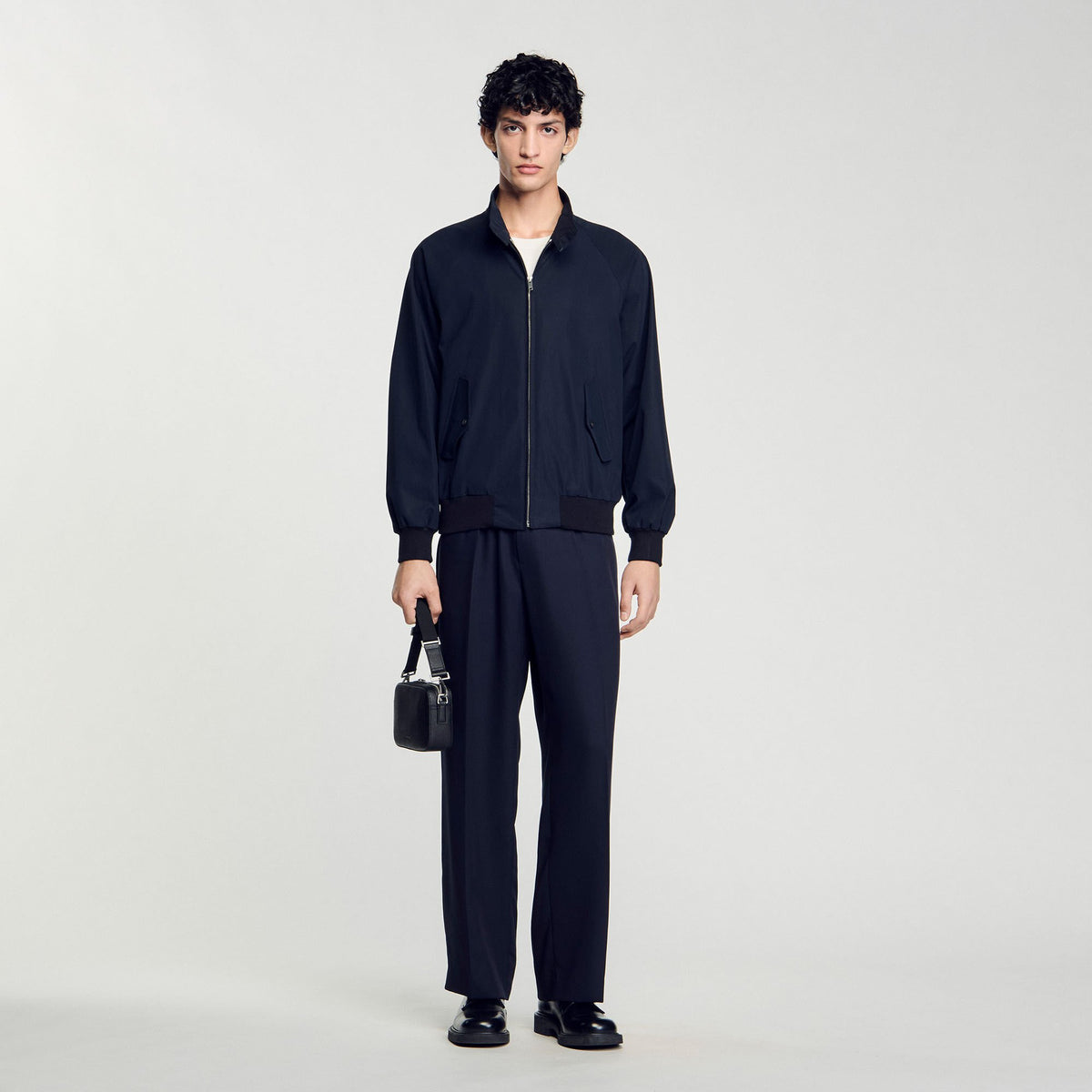 High-neck jacket Midnight Blue Sandro Men