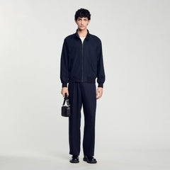 High-neck jacket Midnight Blue Sandro Men