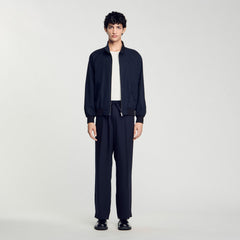 High-neck jacket Midnight Blue Sandro Men