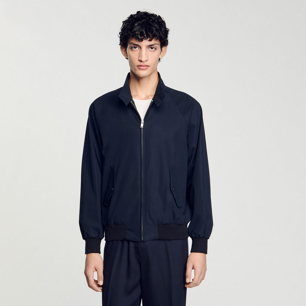 High-neck jacket Midnight Blue Sandro Men