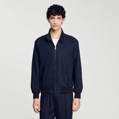 High-neck jacket Midnight Blue Sandro Men