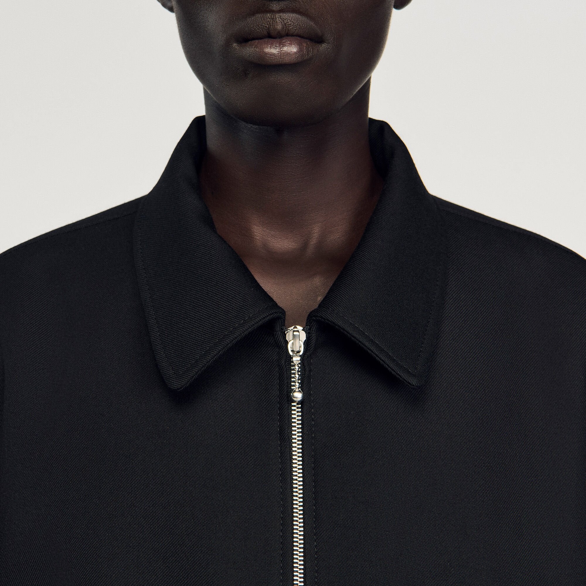 Zip-up jacket Black Sandro Men
