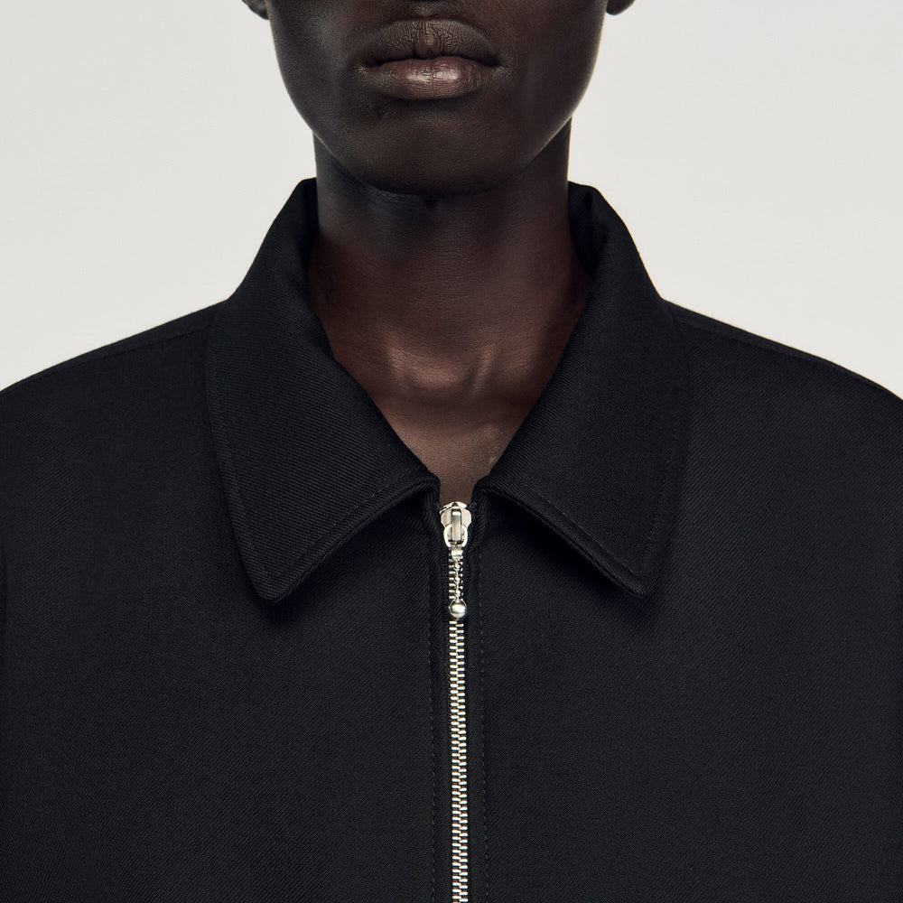 Zip-up jacket Black Sandro Men