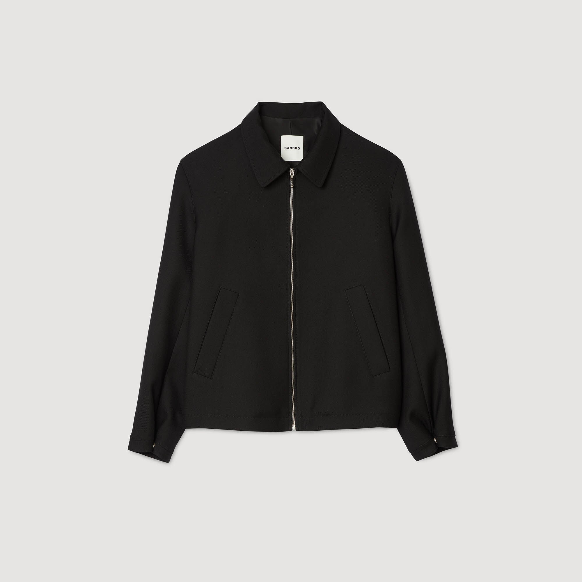 Zip-up jacket Black Sandro Men