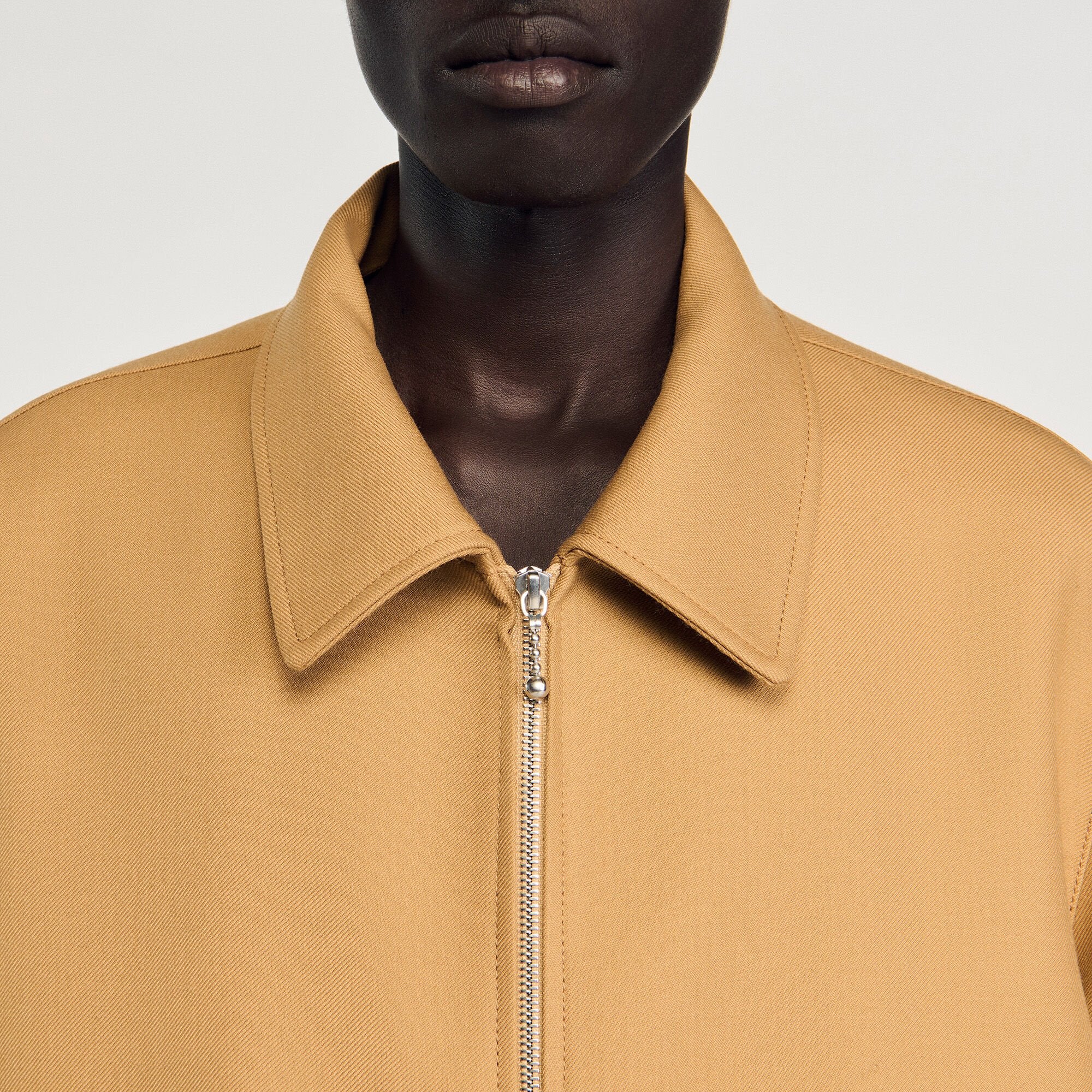 Zip-up jacket Camel Sandro Men