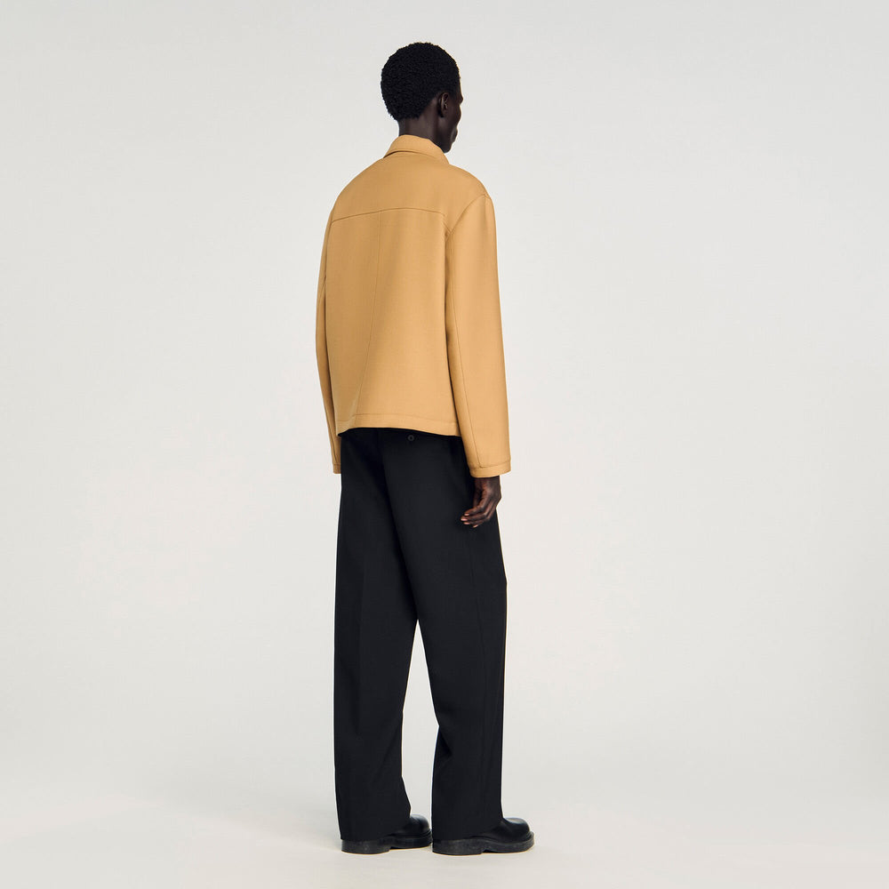 Zip-up jacket Camel Sandro Men