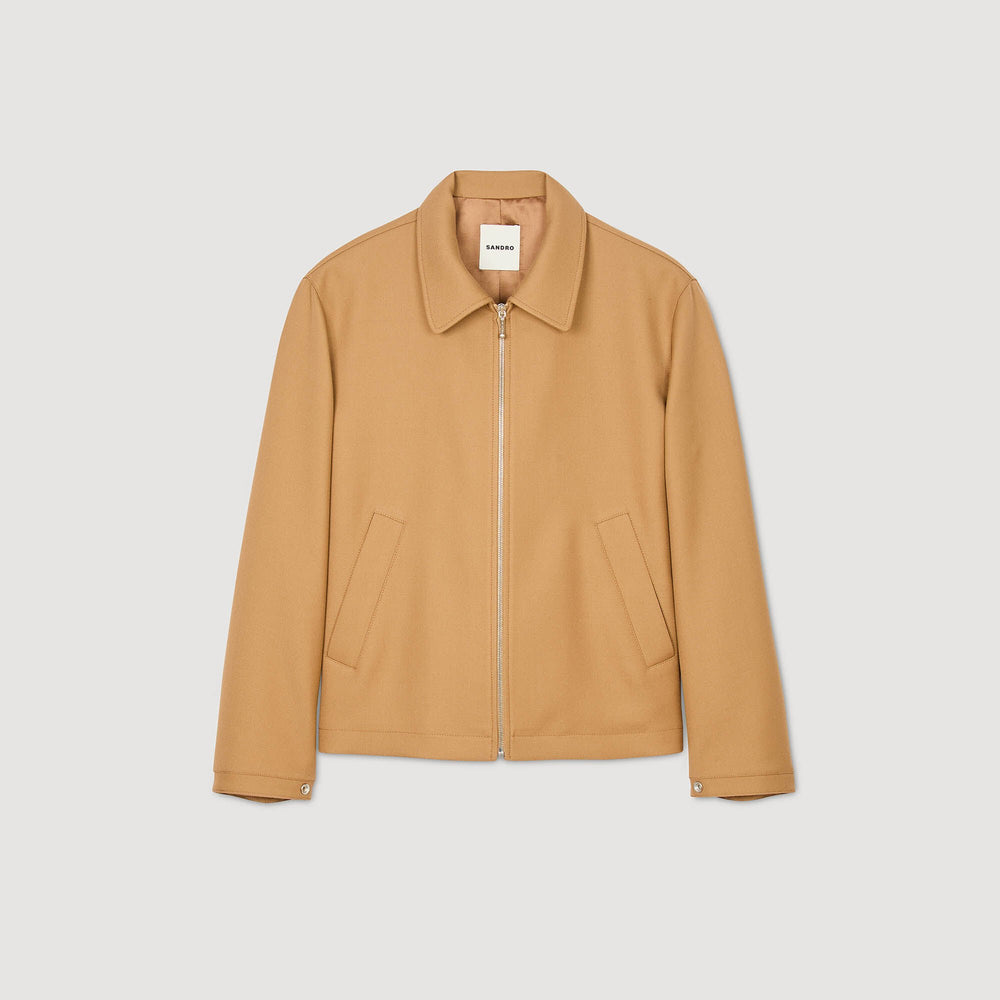 Zip-up jacket Camel Sandro Men