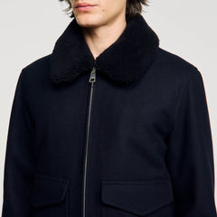 Zip-up jacket Navy Blue Sandro Men