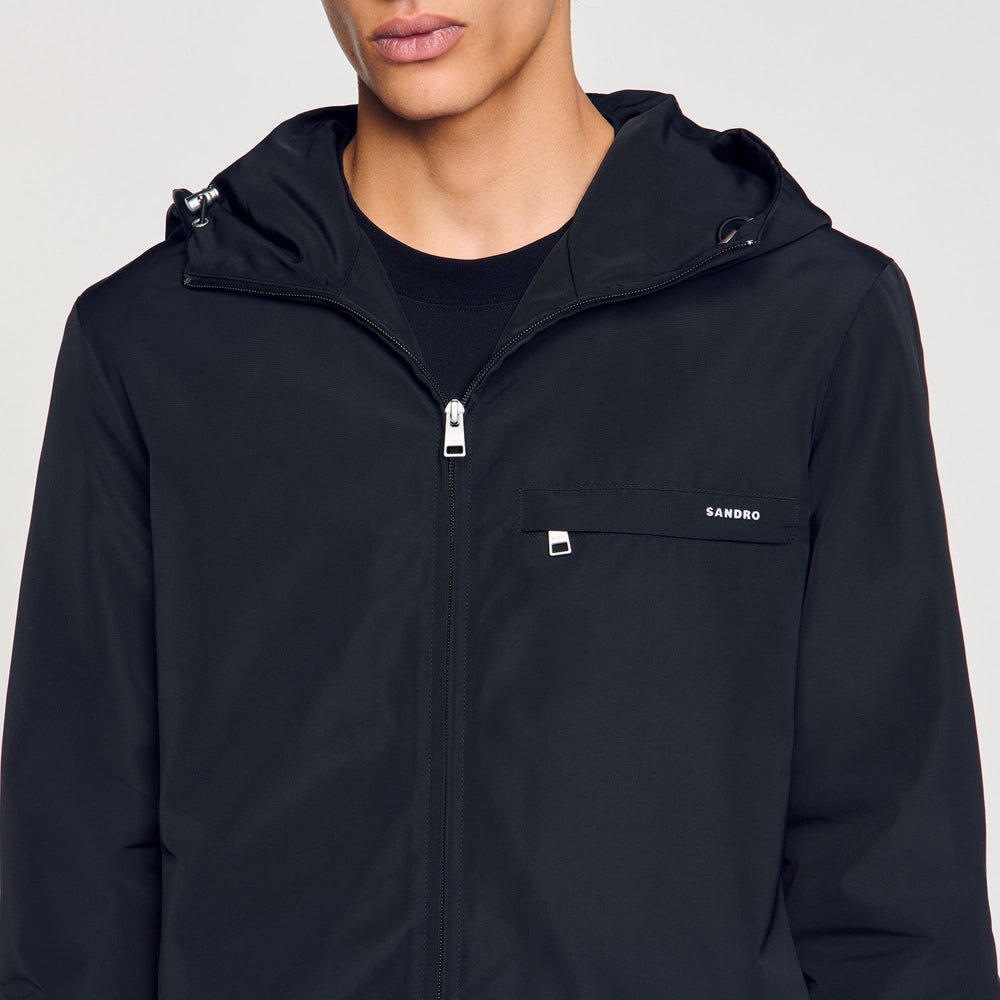 Nylon windbreaker Black Sandro Men