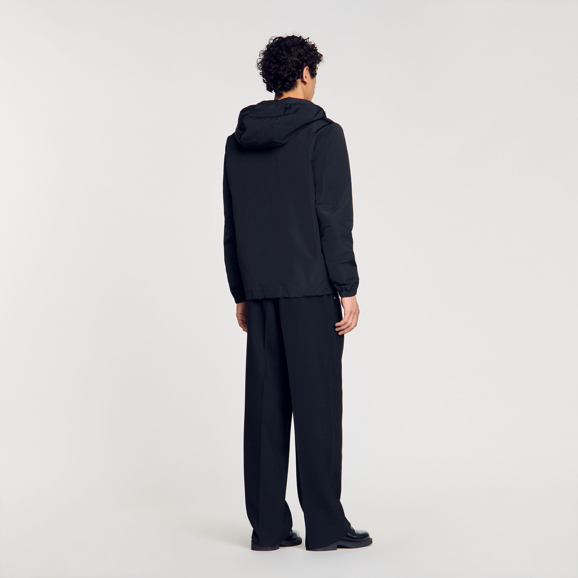 Nylon windbreaker Black Sandro Men