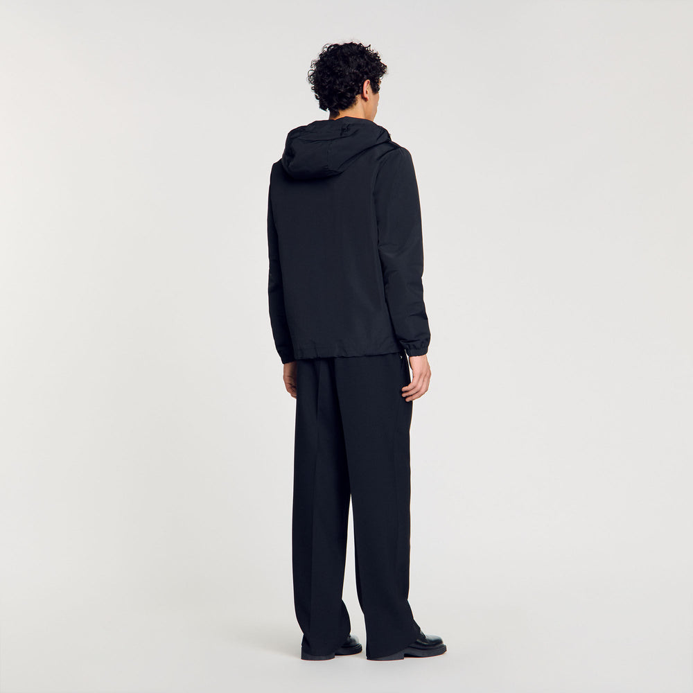 Nylon windbreaker Black Sandro Men