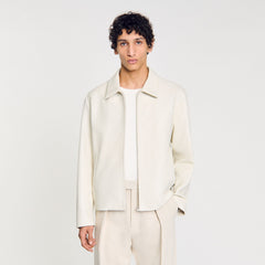 Leather jacket Aluminum Sandro Men