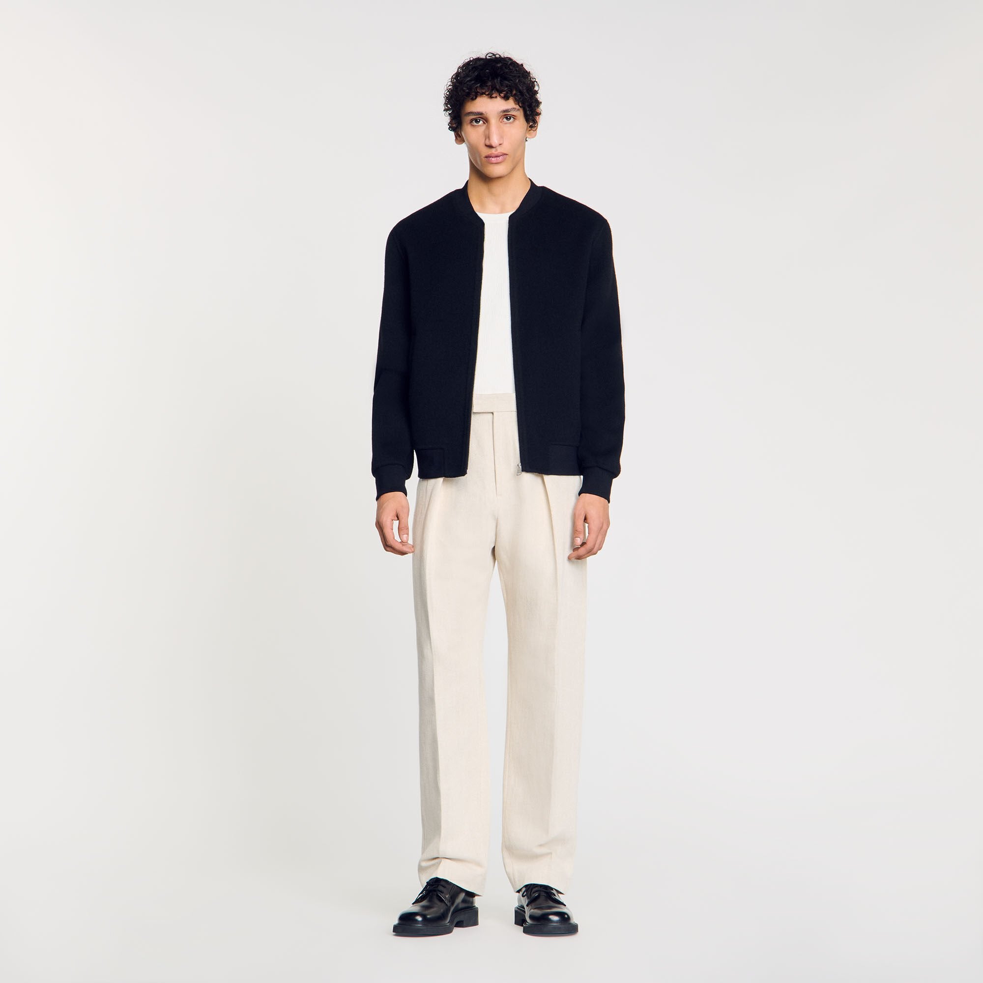 Double-faced wool jacket Black Sandro Men