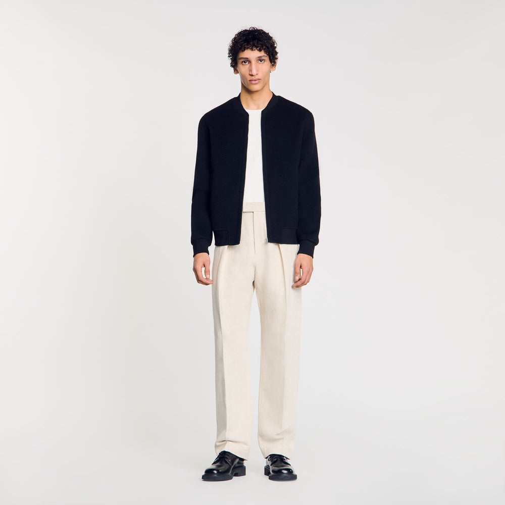 Double-faced wool jacket Black Sandro Men