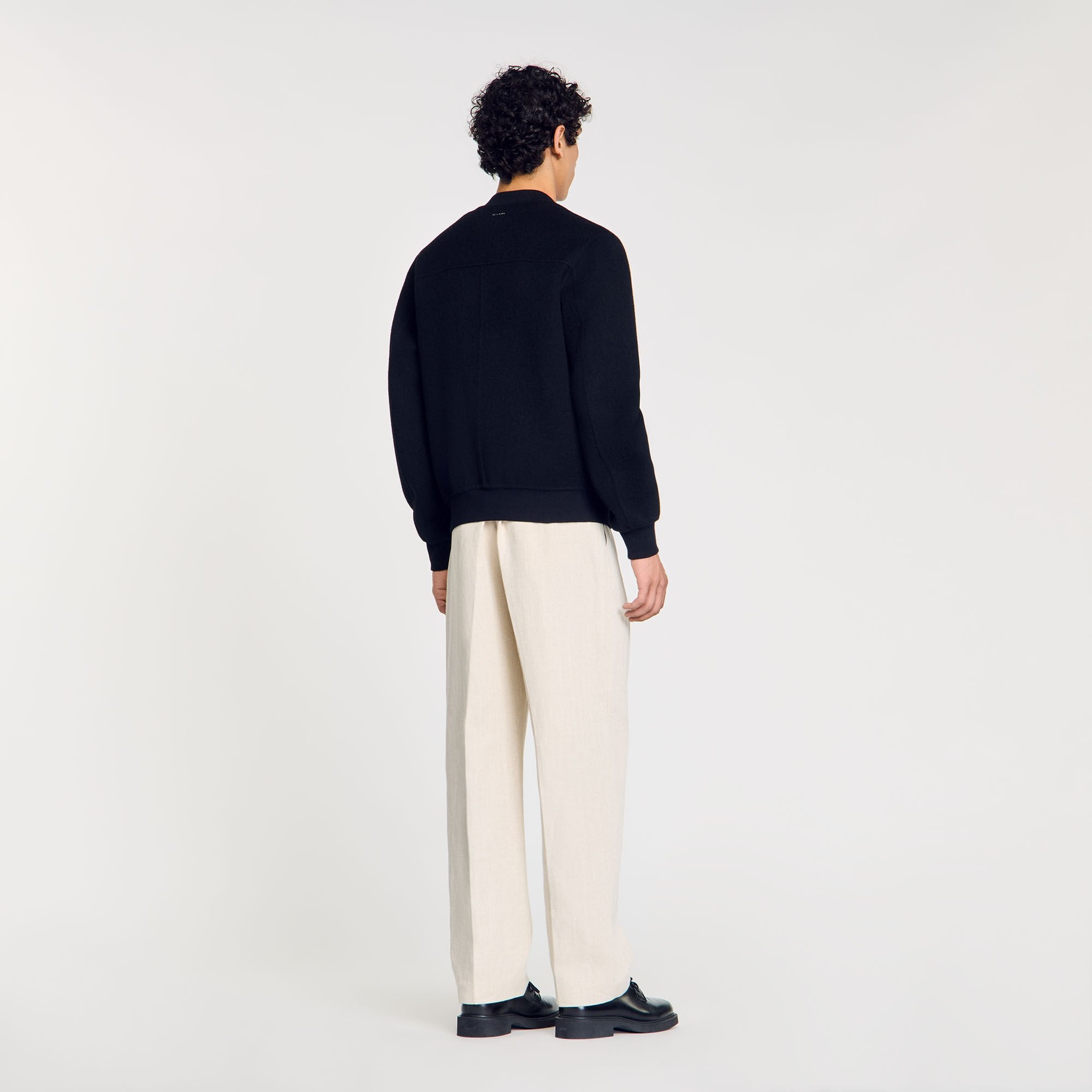 Double-faced wool jacket Black Sandro Men