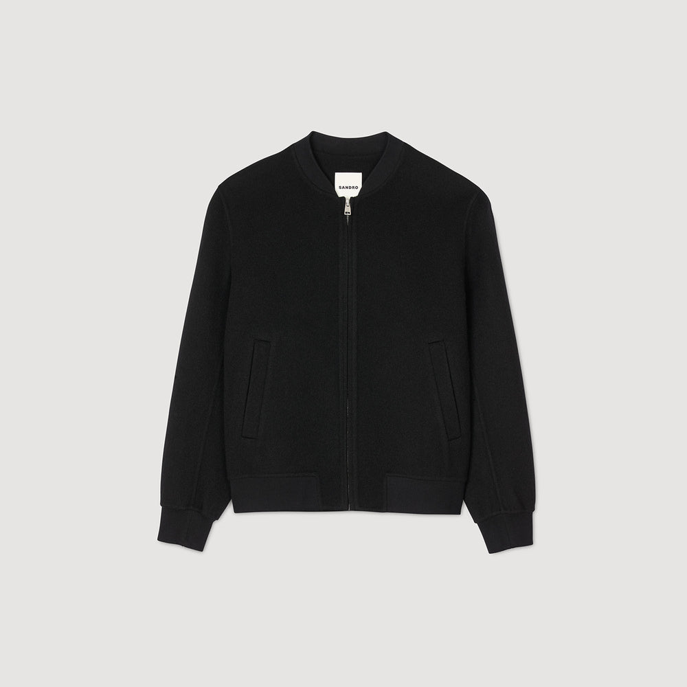 Double-faced wool jacket Black Sandro Men