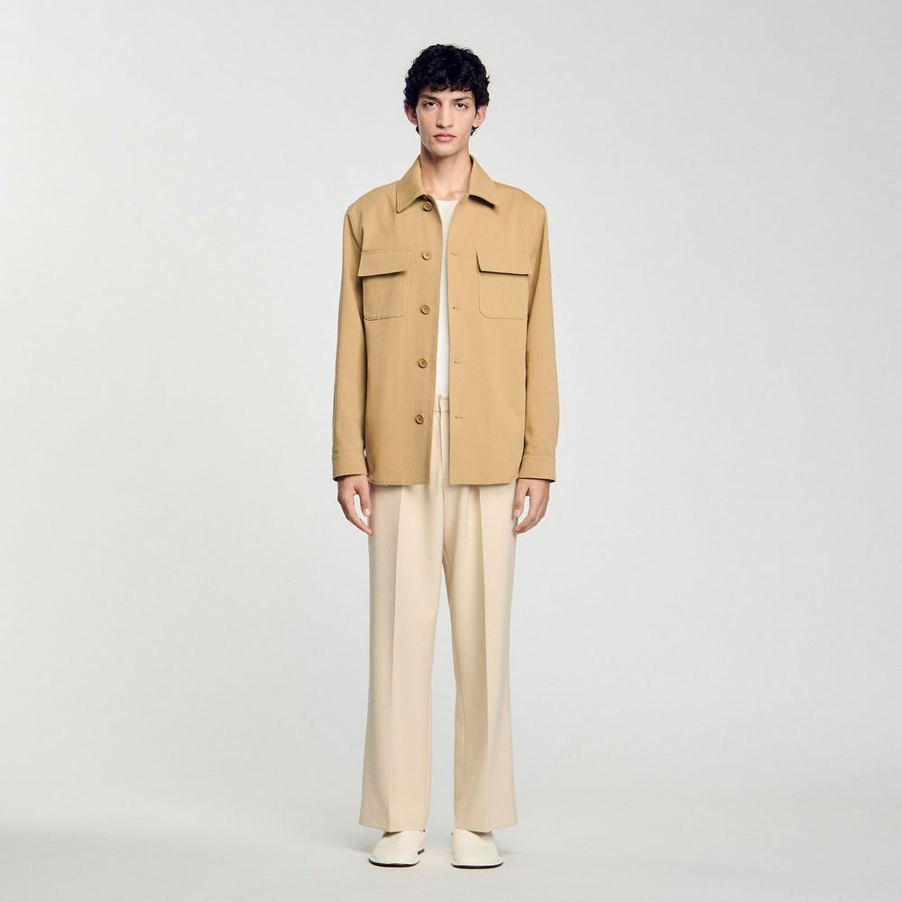 Oversized shirt with pockets Sand. Sandro Men