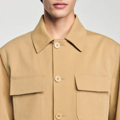 Oversized shirt with pockets Sand. Sandro Men