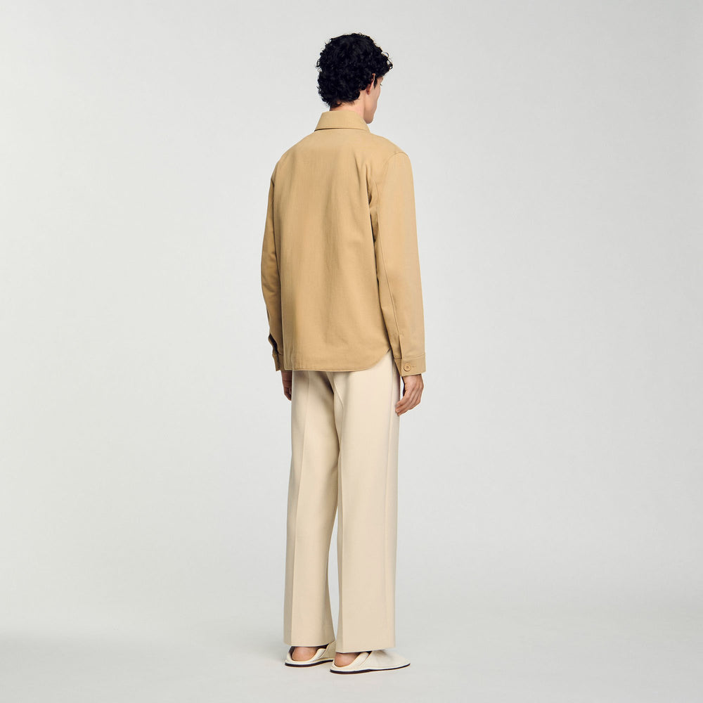 Oversized shirt with pockets Sand. Sandro Men