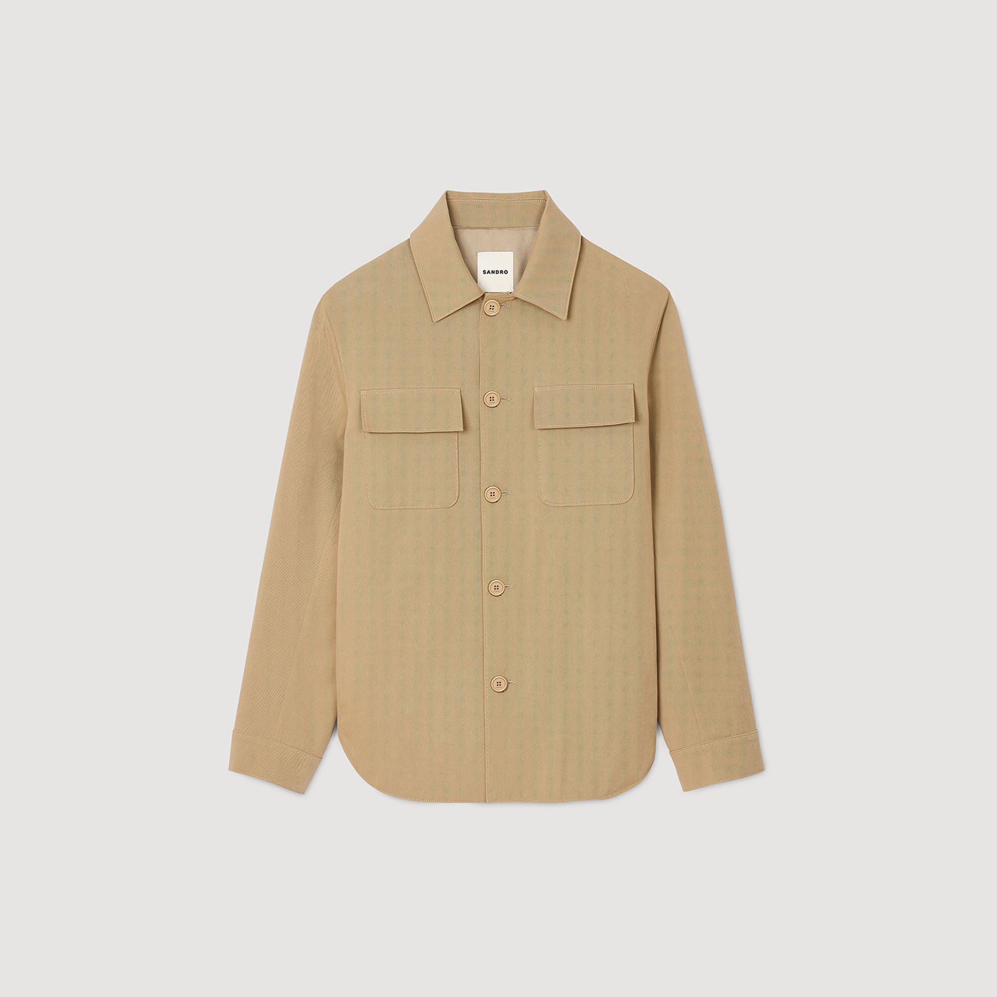 Oversized shirt with pockets Sand. Sandro Men