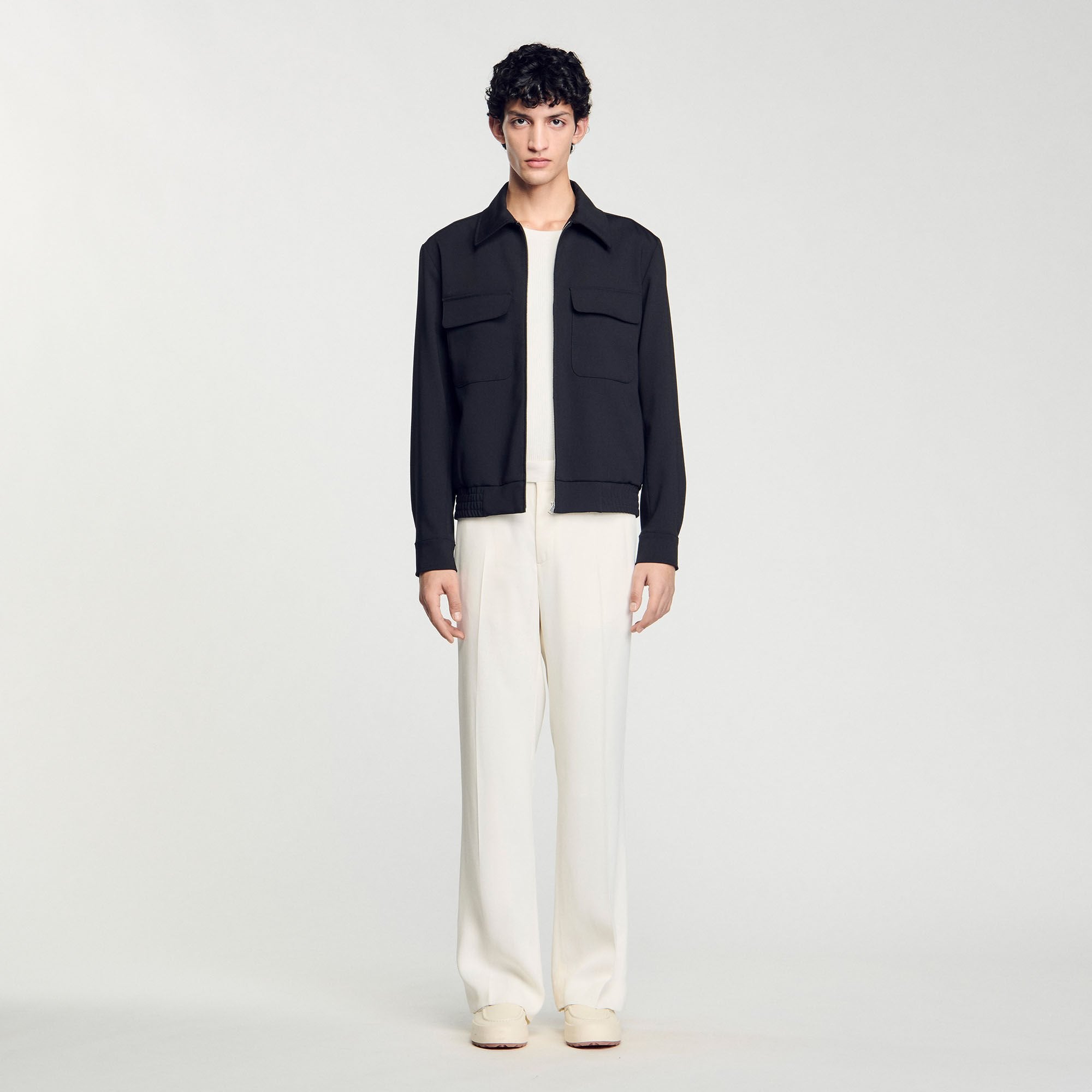 Zip-up jacket Black Sandro Men