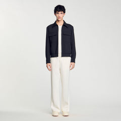 Zip-up jacket Black Sandro Men