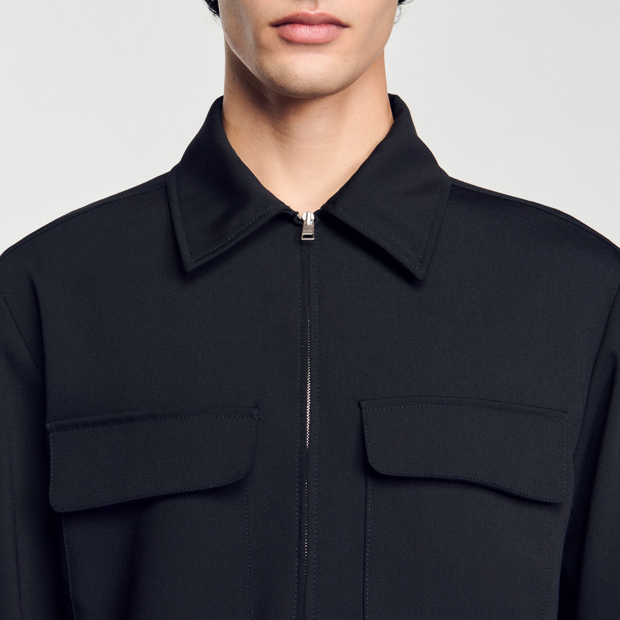 Zip-up jacket Black Sandro Men