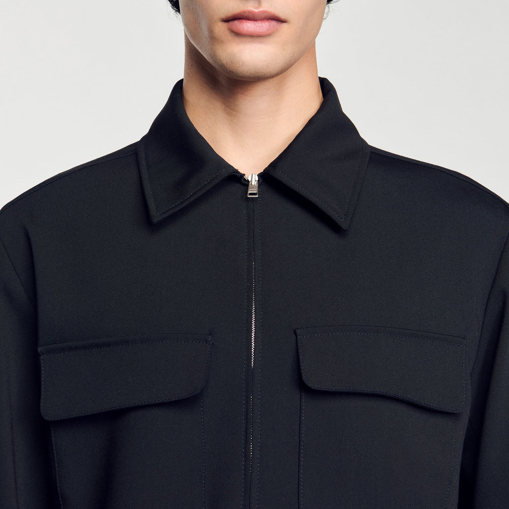 Zip-up jacket Black Sandro Men
