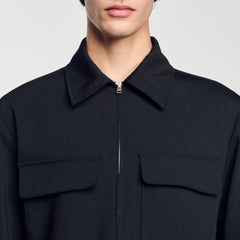 Zip-up jacket Black Sandro Men