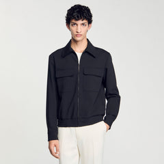 Zip-up jacket Black Sandro Men