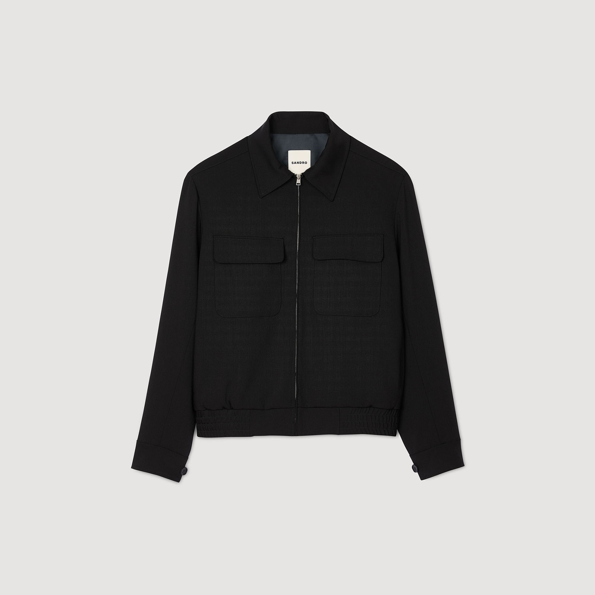 Zip-up jacket Black Sandro Men