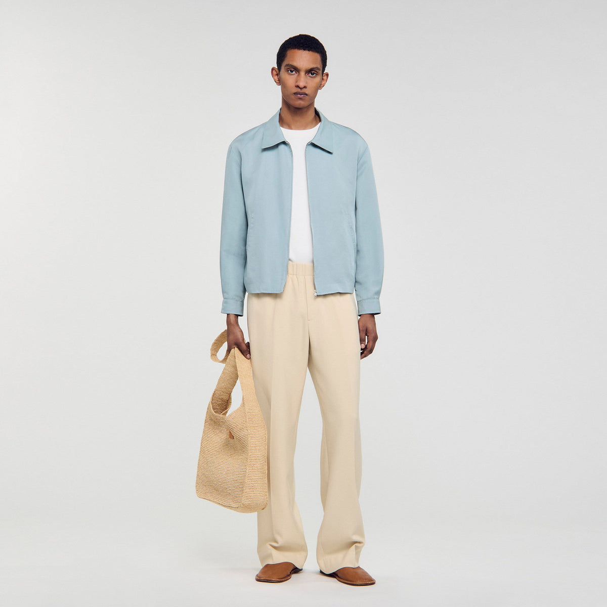Zip-up jacket Chambray Sandro Men