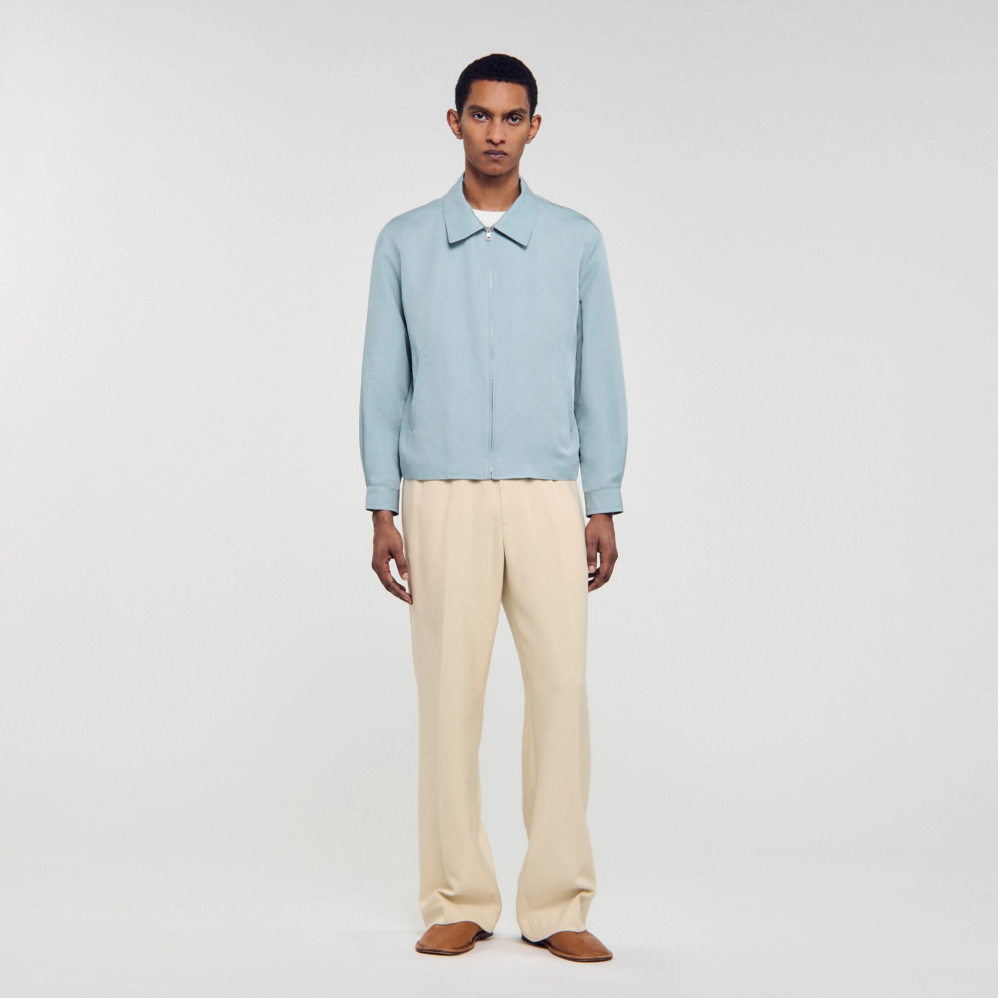 Zip-up jacket Chambray Sandro Men