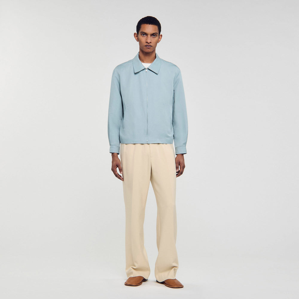 Zip-up jacket Chambray Sandro Men