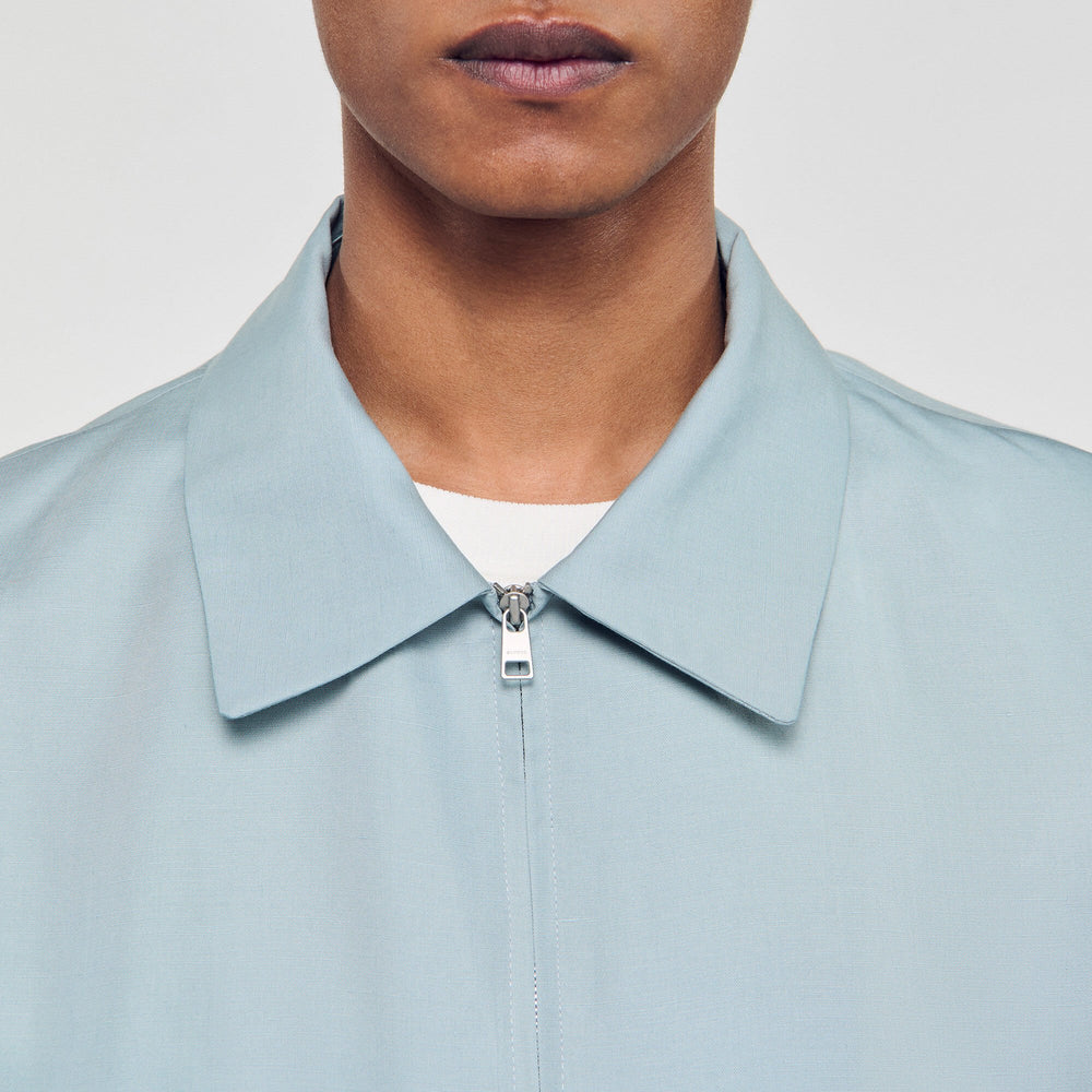 Zip-up jacket Chambray Sandro Men