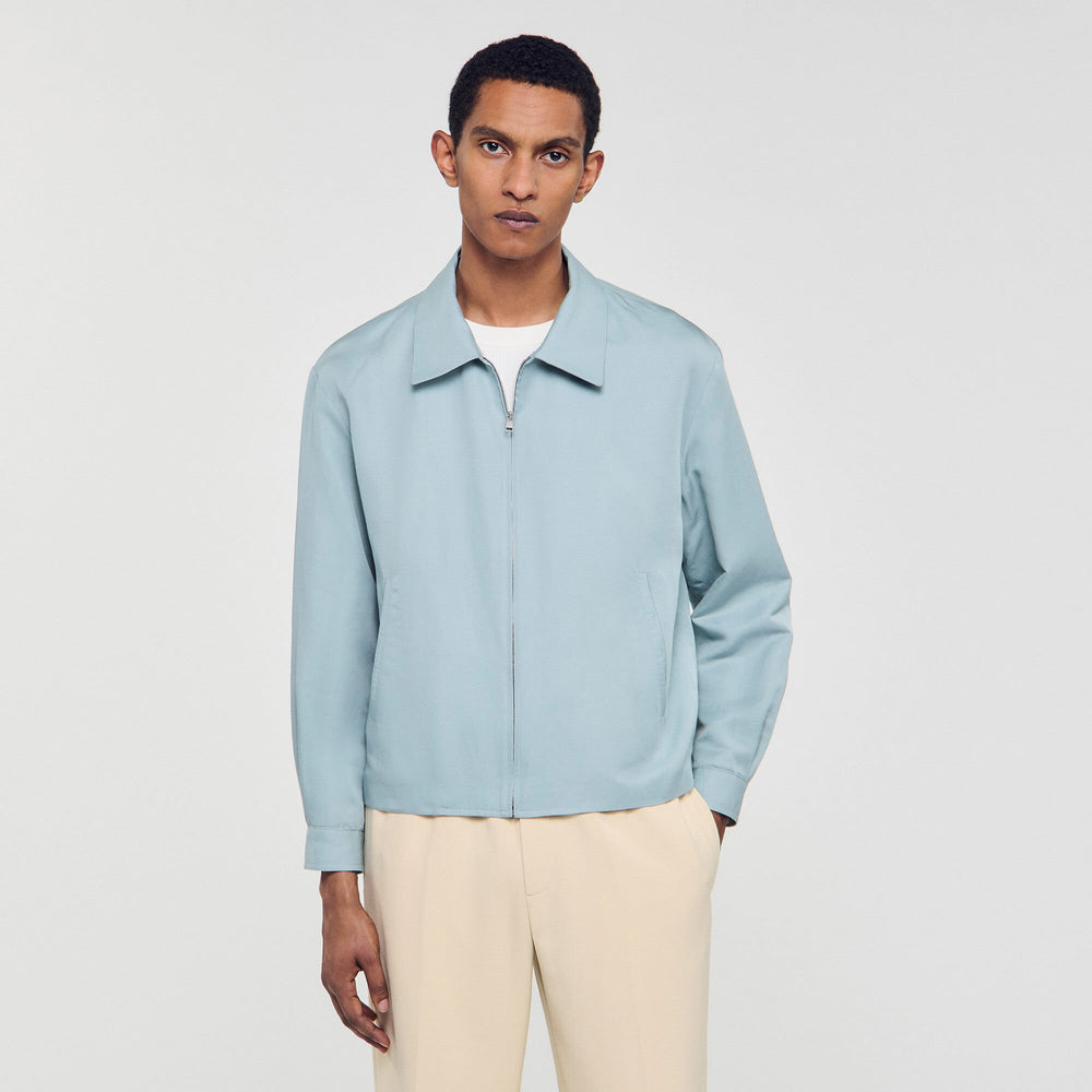 Zip-up jacket Chambray Sandro Men