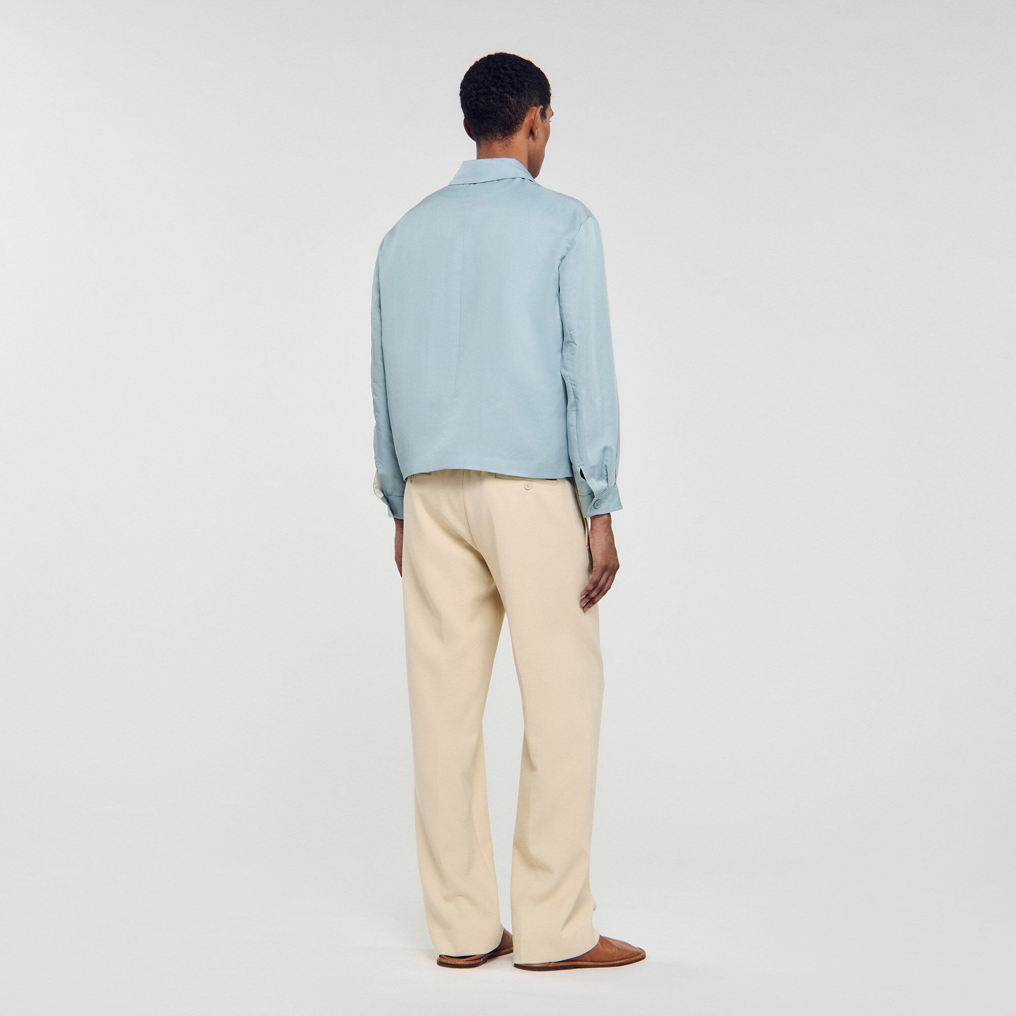Zip-up jacket Chambray Sandro Men