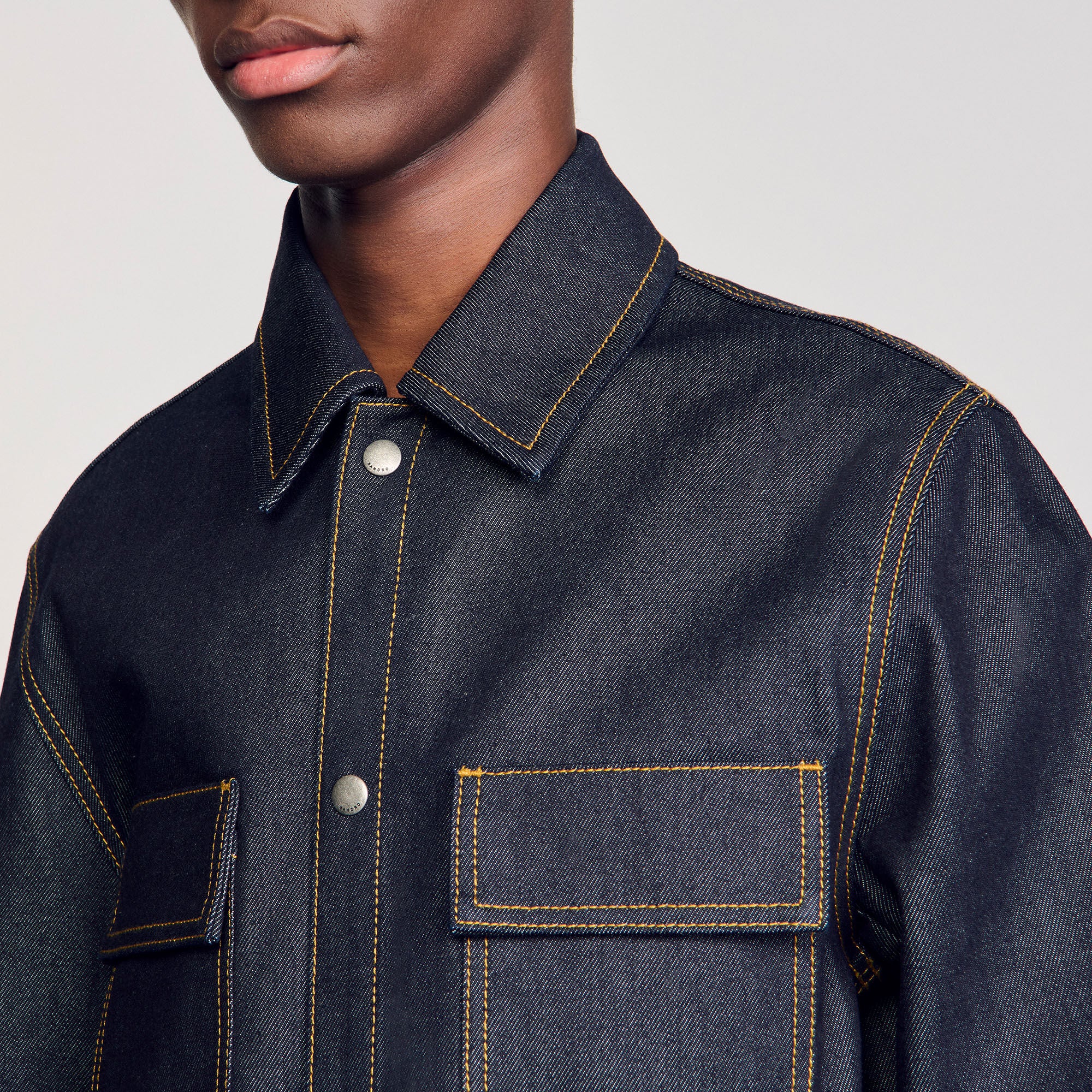 Denim oversized shirt Raw-Denim Sandro Men