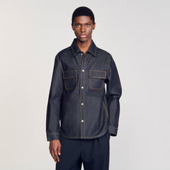 Denim oversized shirt Raw-Denim Sandro Men