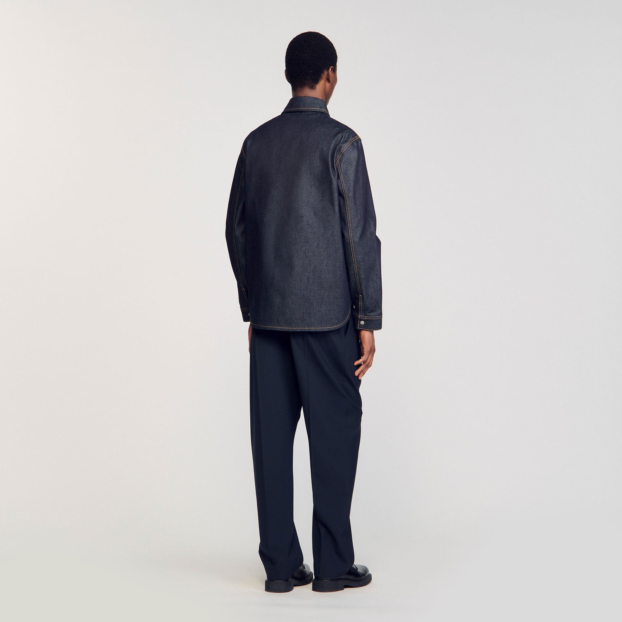 Denim oversized shirt Raw-Denim Sandro Men