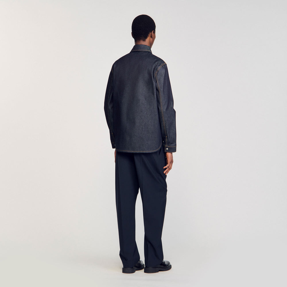 Denim oversized shirt Raw-Denim Sandro Men